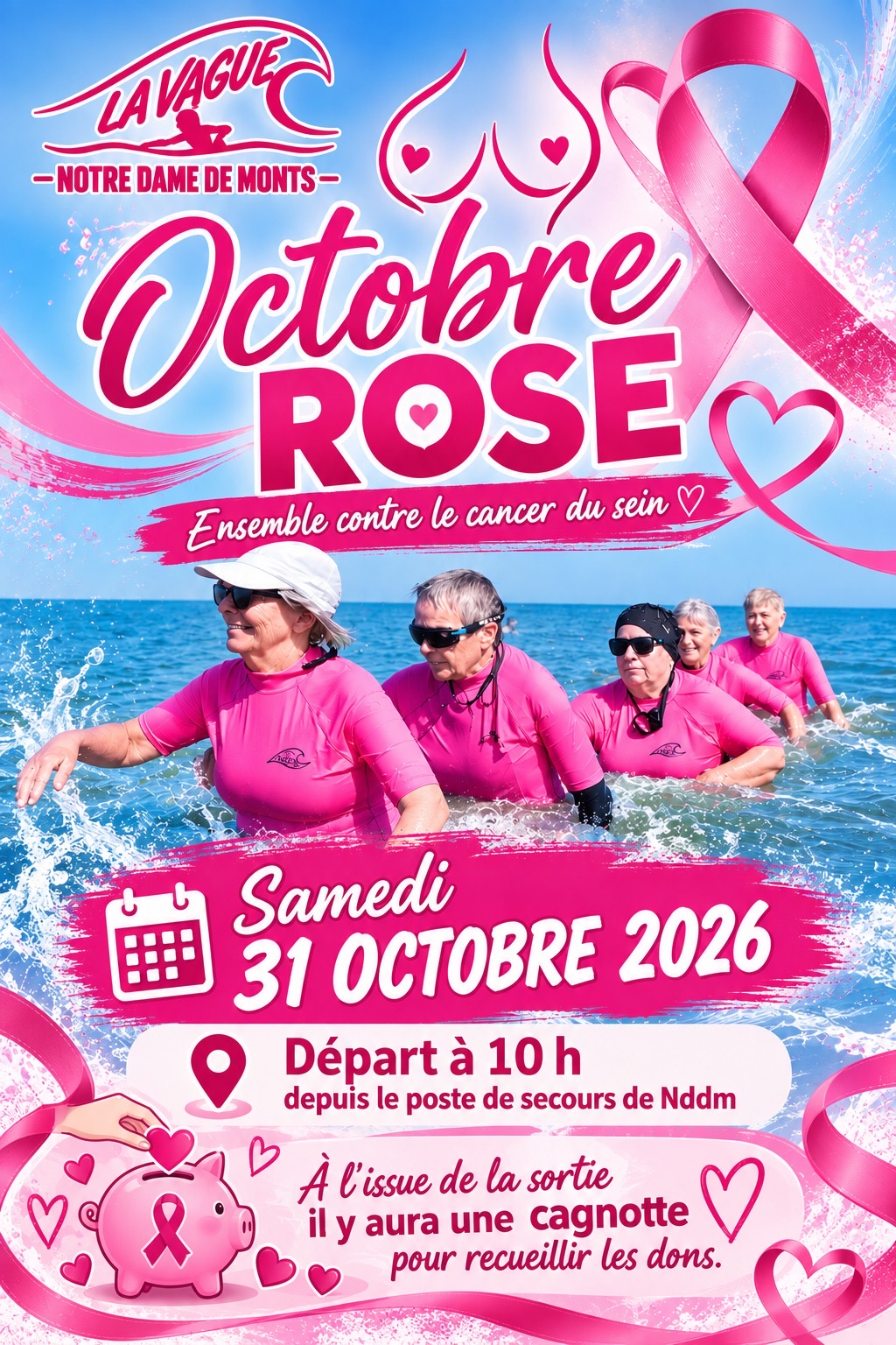 Longe Côte La Vague Octobre Rose